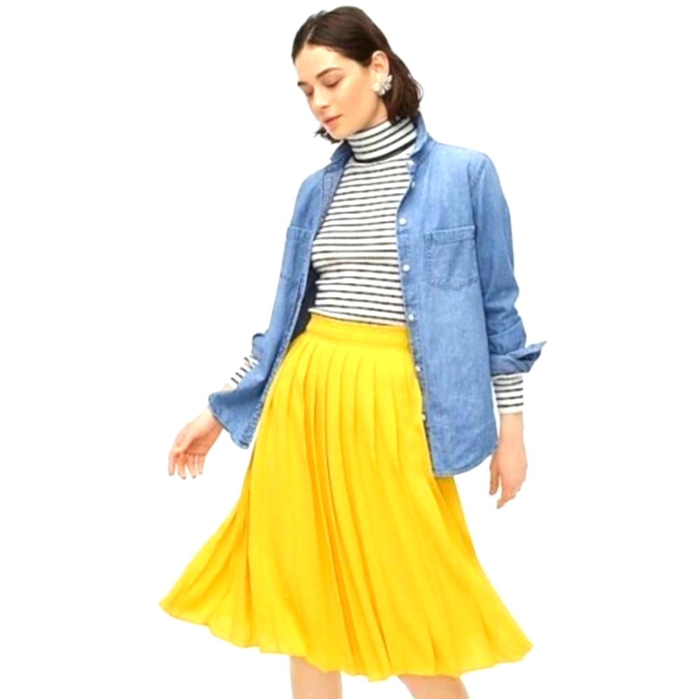 J.Crew Pleated Midi Skirt